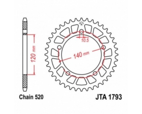 Зірка задня JTA1793.44